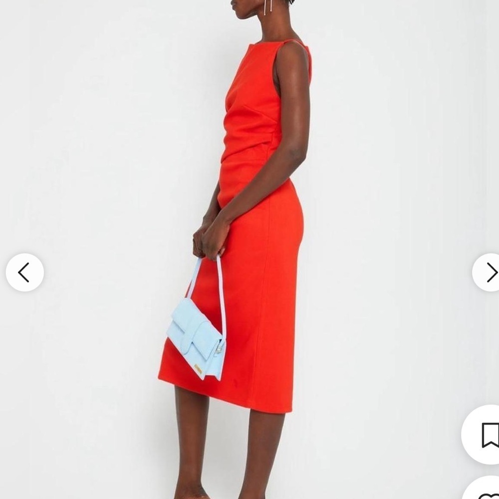 O.P.T. Rue Red High Neck Midi Dress Size Large from Few Moda - Picture 4 of 8